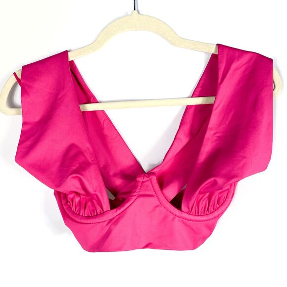 Superdown Kacie Cross Over Top Hot Pink Cutout Center Crop Sleeveless Sz XS‎ - Picture 4 of 9